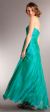 Strapless Shirred Long Formal Prom Dress with Rhinestones back